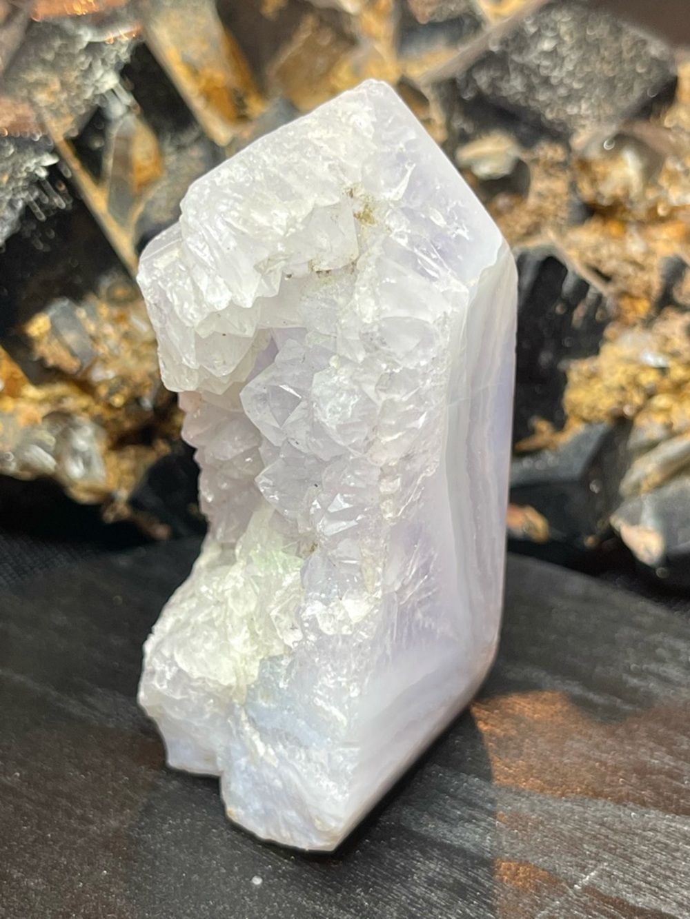 🌑Druzy Blue Lace Agate, Africa Crystal Tower🌑 - Picture 3 of 5